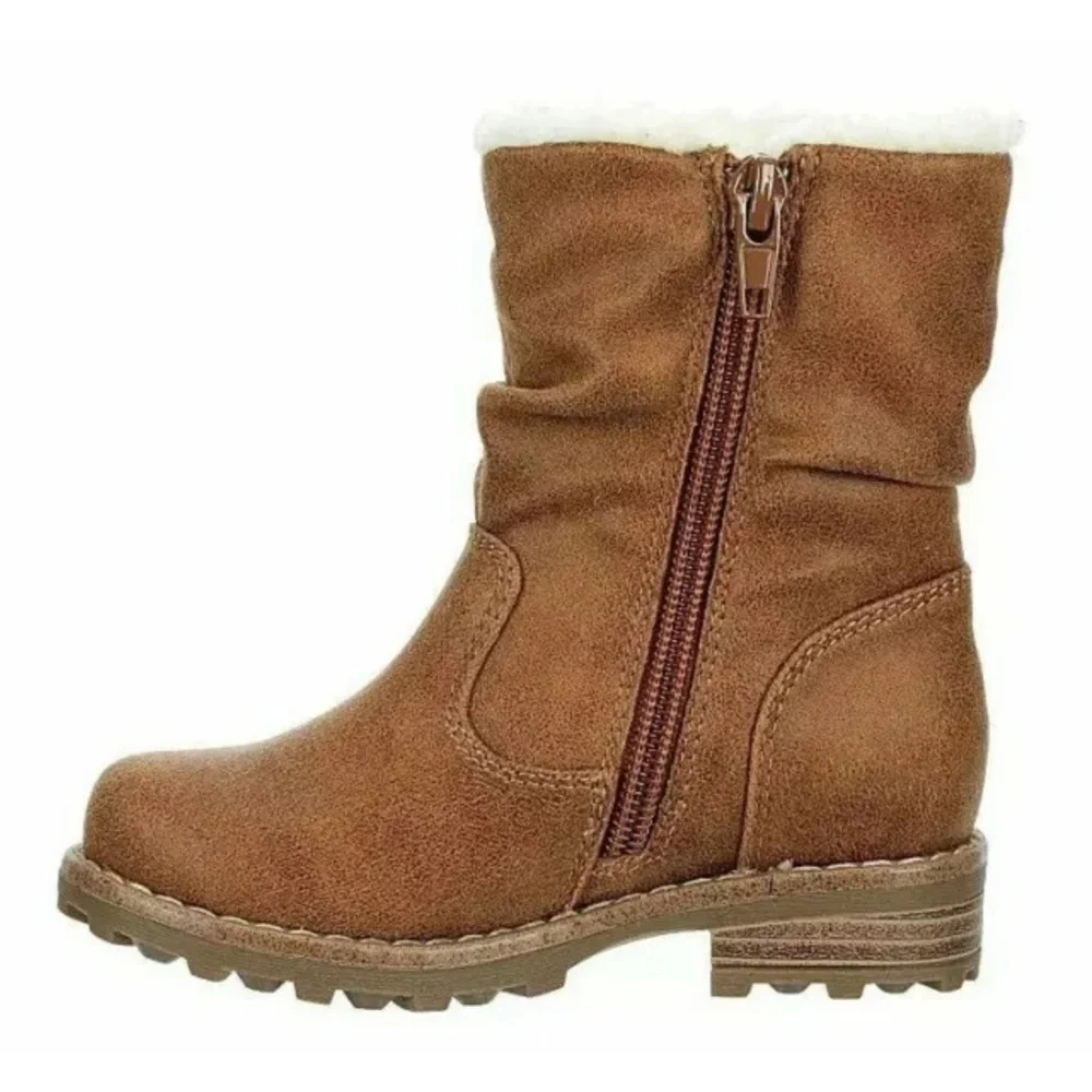 - EVA & ZOE Girl's 'SCRUNCHIE' Tan TALL BOOT - 12